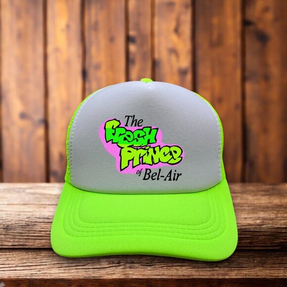The Fresh Prince Of Bel-Air Unisex Trucker Hat Neon Yellow 90s Sitcom Ball Cap - Picture 1 of 3